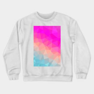 Dark Pink, Peach and Cyan Geometric Abstract Triangle Pattern Design Crewneck Sweatshirt